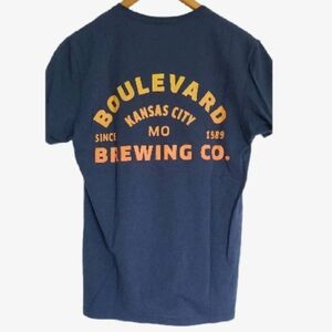 Boulevard Brewing Co Craft Beer Shirt Camp David Blue Graphic T-Shirt Smokestack